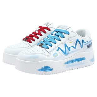 蜡笔小新鞋子男鸳鸯百搭涂鸦多巴胺板鞋秋冬情侣厚底增高休闲鞋男