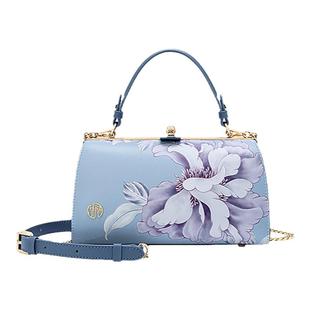 【新年礼物】国风设计女包牛皮妈妈单肩手拎包轻奢夹子口金手提