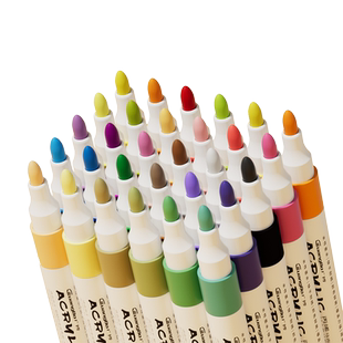 广博丙烯马克笔36色防水不透色咕卡彩笔学生儿童美术专用可水洗小学生水性水彩笔绘画本手绘涂鸦画笔DIY