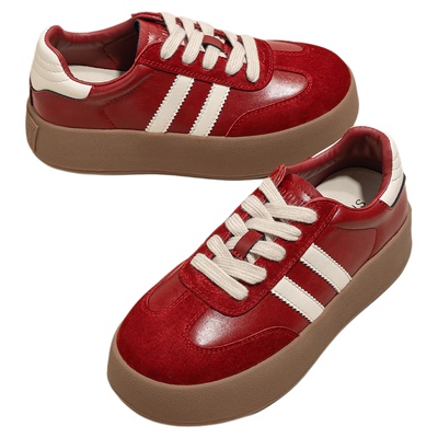 【元旦跨年礼物】红色厚底德训鞋