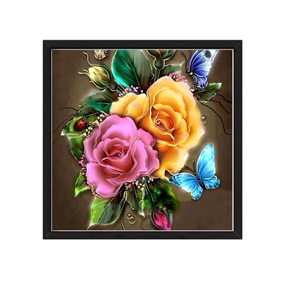 玫瑰花卉5d钻石画蝶恋花餐厅客厅