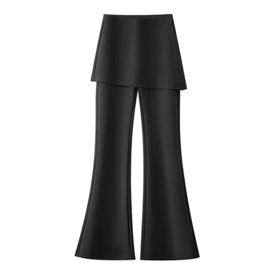 今年流行假两件屁帘微喇裤女新款