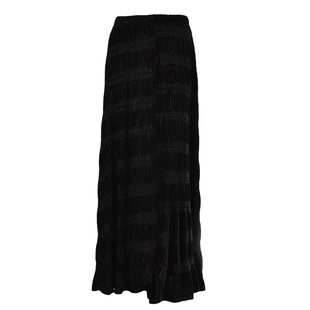 gagaopt2025新款黑色丝绒松紧高腰半身裙冬季百搭压褶显瘦A字长裙