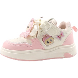 拉布布女童鞋子2026春秋季新款儿童板鞋软底小白鞋亮灯发光运动鞋