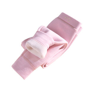 秋冬羊毛蚕丝儿童保暖裤男童女童无痕弹力加绒加厚打底裤A类秋裤