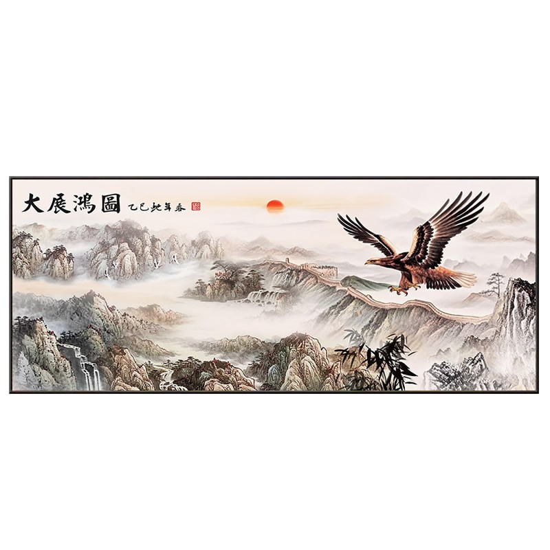 2026年新款钻石画方钻大展宏图老鹰客厅点砖贴满钻十字绣办公室大