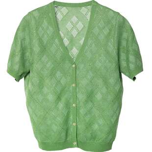 Distin Kidny/迪凯短袖针织衫开衫女夏季新款流行时尚上衣