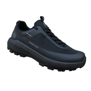 2025秋冬新款黑色系带休闲鞋子男百搭厚底男鞋透气布面户外运动鞋