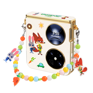 疯狂动物城适用于华为pocket2手机壳新款pocket 2小折叠屏专用中轴全包防摔保护壳pk优享版高级奢华壳带挂绳