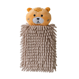 可挂式雪尼尔擦手巾厨房加厚吸水速干毛巾卫生间卡通可爱儿童抹布