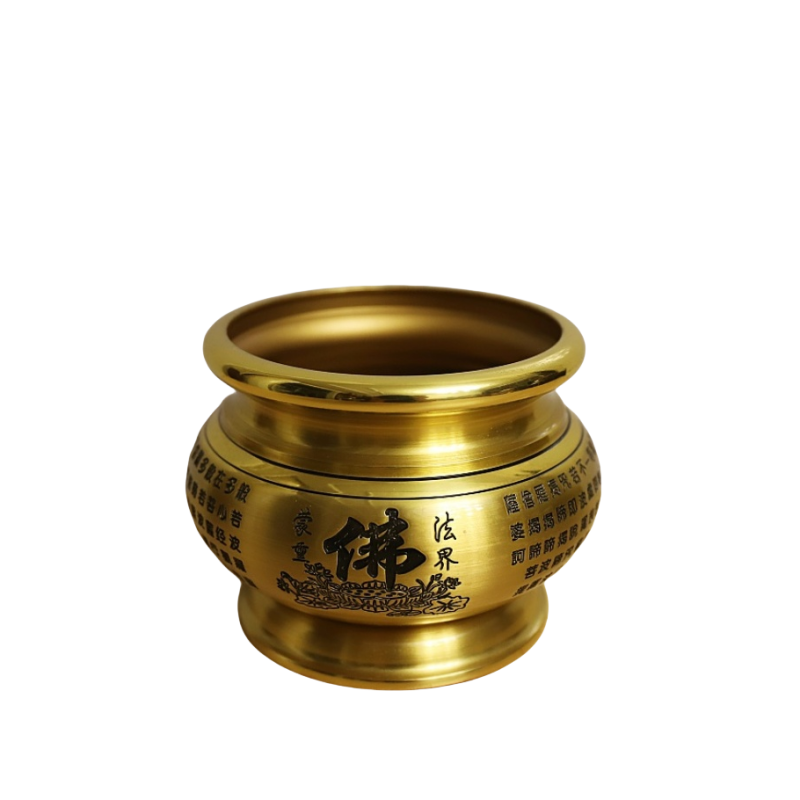 万泰福品牌纯黄铜佛心经香炉
