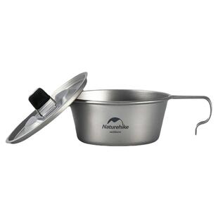 Naturehike挪客乐风雪纯钛拉碗户外便携露营野餐餐具带盖钛碗餐碗