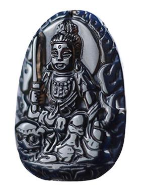 虚空藏冰种黑曜石吊坠