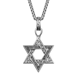 海盗船银饰六芒星银项链女情侣饰品银吊坠小众锁骨链男士潮配饰