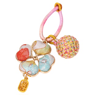 南京云锦研究所博物馆四叶草包挂件新中式钥匙扣吊坠织锦伴手礼物