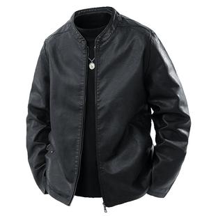 罗蒙黑色皮衣男士外套韩版修身机车立领皮夹克短款春秋季2026新款