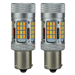 LED转向灯带日行灯一体双色灯泡汽车改装转弯灯T20 1156解码超亮