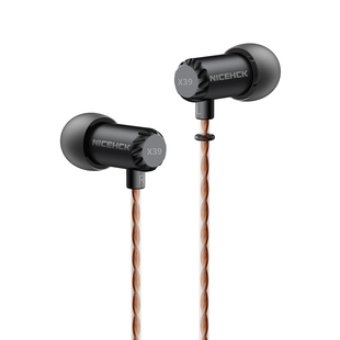 NICEHCK原道钛美X39耳机入耳式音乐睡眠金属有线带麦耳塞3.5圆孔