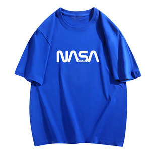 NASA概念款2026夏季情侣纯棉潮牌圆领短袖T恤男女上衣宽松