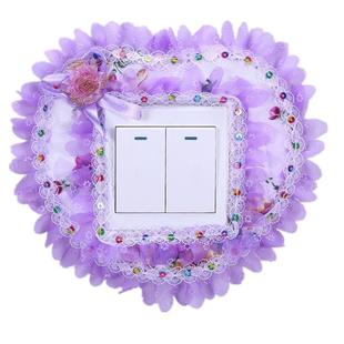 蕾丝布艺花瓣开关贴开关套墙贴开关保护套客厅卧室灯开关插座装饰