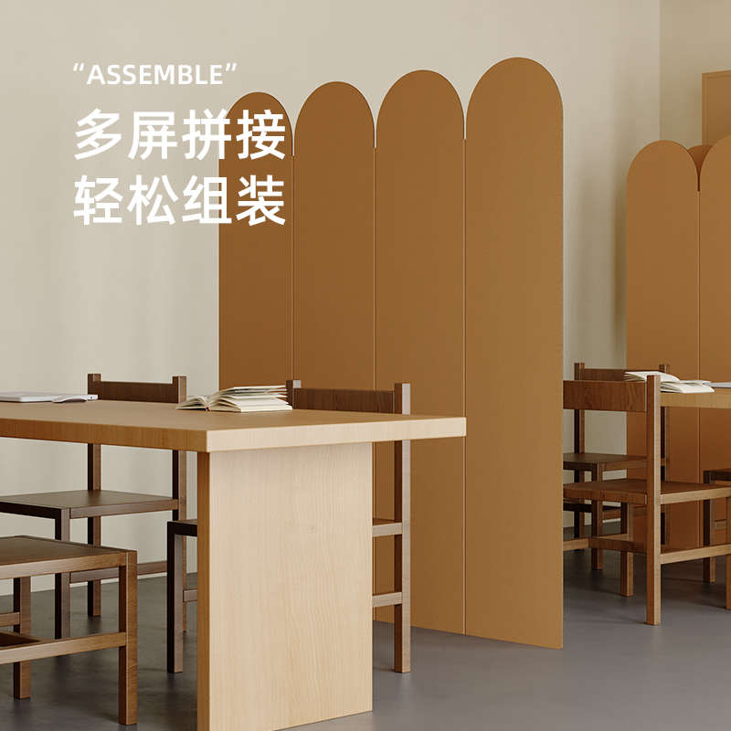 陈象圆顶屏风客厅折叠移动新中式玄关入户隔断日式遮挡简约瓦楞纸