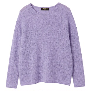 圆领宽松显瘦针织毛衣温柔慵懒风休闲保暖时尚羊绒衫女100纯羊绒