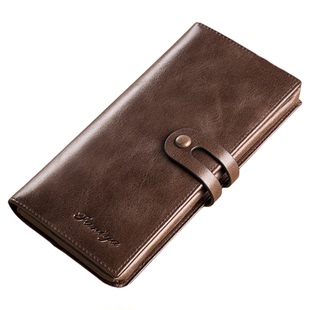 新款真皮质感钱包大容量多卡位长款手拿包卡包一体男款皮夹钱夹女