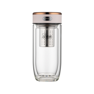 希诺双层玻璃杯新款高颜值女抗菌鹅蛋水杯男隔热茶杯高档办公杯子