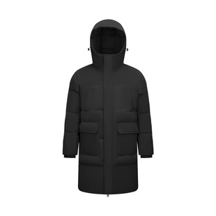 轻松|森马羽绒服男冬装90绒子加厚防泼水外套长款连帽上衣军绿色