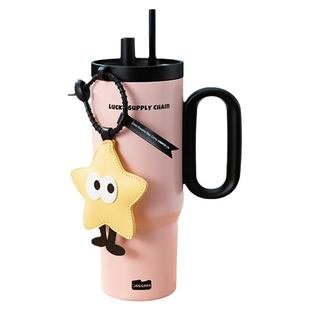 巨无冰霸吸管保温杯女生大容量可外带车载杯子便携把手学生水杯男