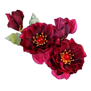 原创复古风汉服绢花发夹后脑勺夹子海边度假演出头饰唐风古装配饰