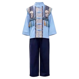 男童汉服56个少数民族服装彝族广西壮族苗疆古装儿童三月三演出服