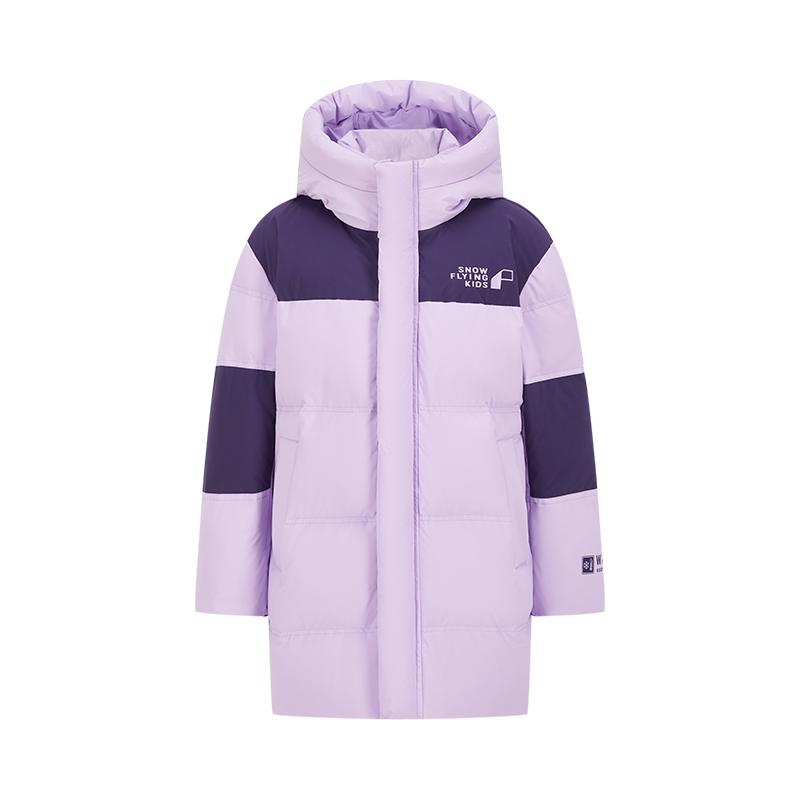 雪中飞儿童羽绒服中长款拼接宽松