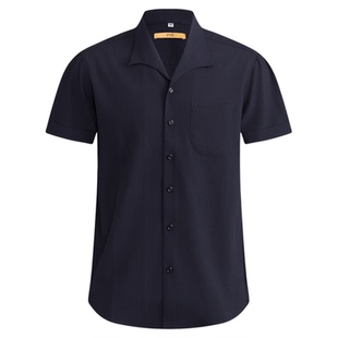 【海鸥领索罗娜】平圆方中t恤抗皱透气翻领衬衫夏季男短袖衬衣