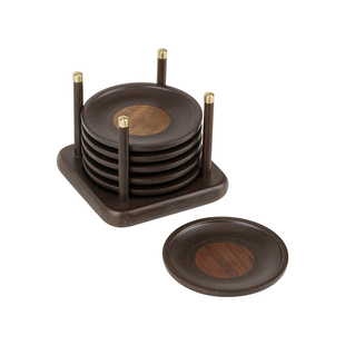 榜盛北美黑胡桃木杯垫高档家用实木茶垫防滑茶杯垫功夫茶具配件