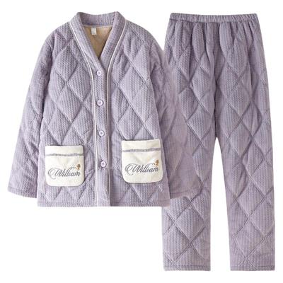 睡衣女士珊瑚绒夹棉家居服