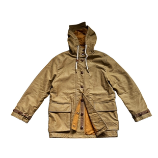 咔叽纯棉重磅无填充物N1高密派克复古连帽短大衣夹克秋季花囚犯风