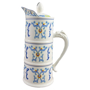 内蒙古餐具鲜奶壶奶茶壶马奶酒壶陶瓷印花大容量礼盒装民族特色风