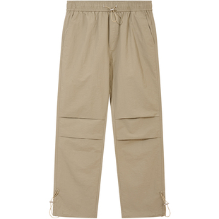 BM美式工装伞兵裤山系褶皱休闲裤男2025新款潮流户外防泼水直筒裤