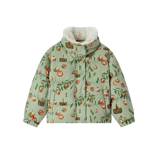 Milkbarn2025秋冬新品儿童羽绒服男女童毛领保暖宽松外套宝宝棉服