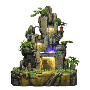 大型假山流水喷泉室内造景露台庭院鱼池装饰瀑布高山循环水景摆件