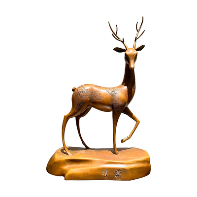 《鸣谦》福禄鹿铜艺术摆件