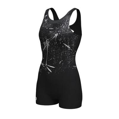 TOSWIM黑色平角无袖游泳衣女2025年新款保守显瘦游泳馆专用泳装