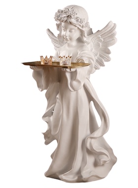 欧式天使落地托盘摆件客厅装饰品