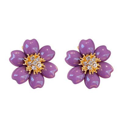 清冷感耳环2026新款爆款高级感紫色耳钉高级感小众独特配礼服耳环