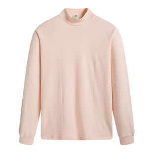 AB内衣纯棉全棉秋衣女薄半高领中领单件打底保暖棉毛衫上衣亲肤