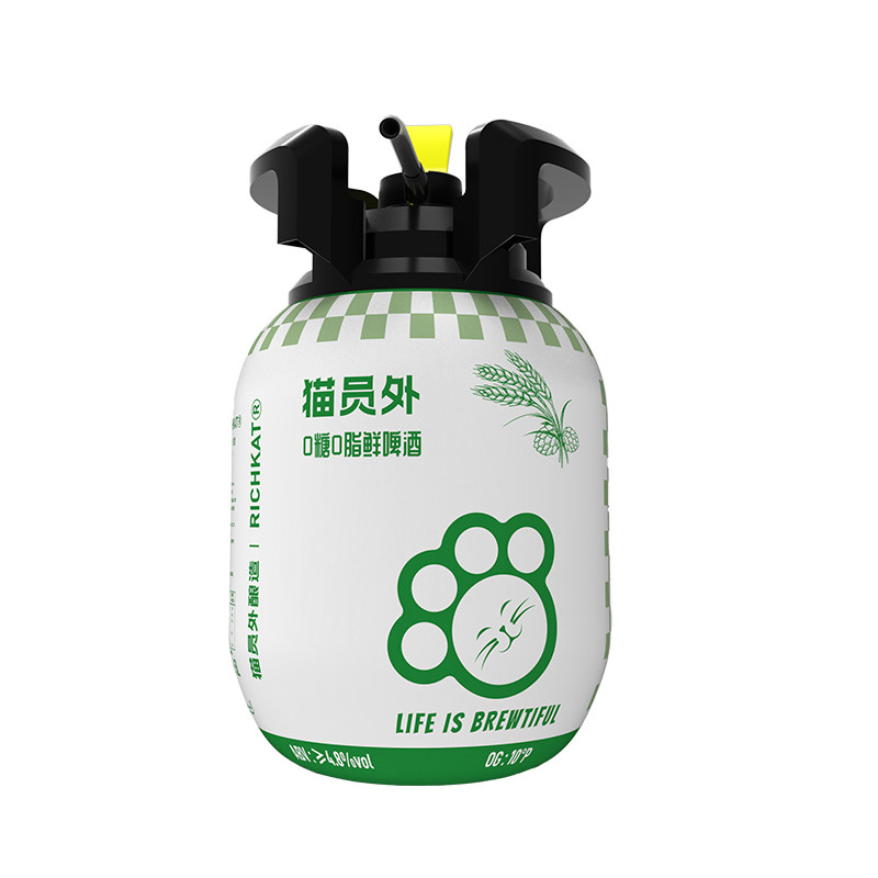 猫员外0糖0脂鲜啤酒5L桶10°P