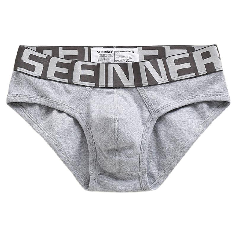 SEEINNER 男生低腰三角内裤棉透气性感U凸字母体育运动简约日系