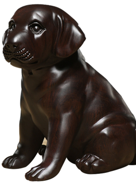 刺史风水家居摆设生肖狗黑檀木雕