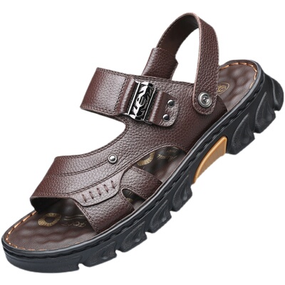 沙滩鞋防滑厚底夏季老人头凉拖鞋